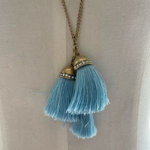 J.CREW Necklace with blue tassel pendant